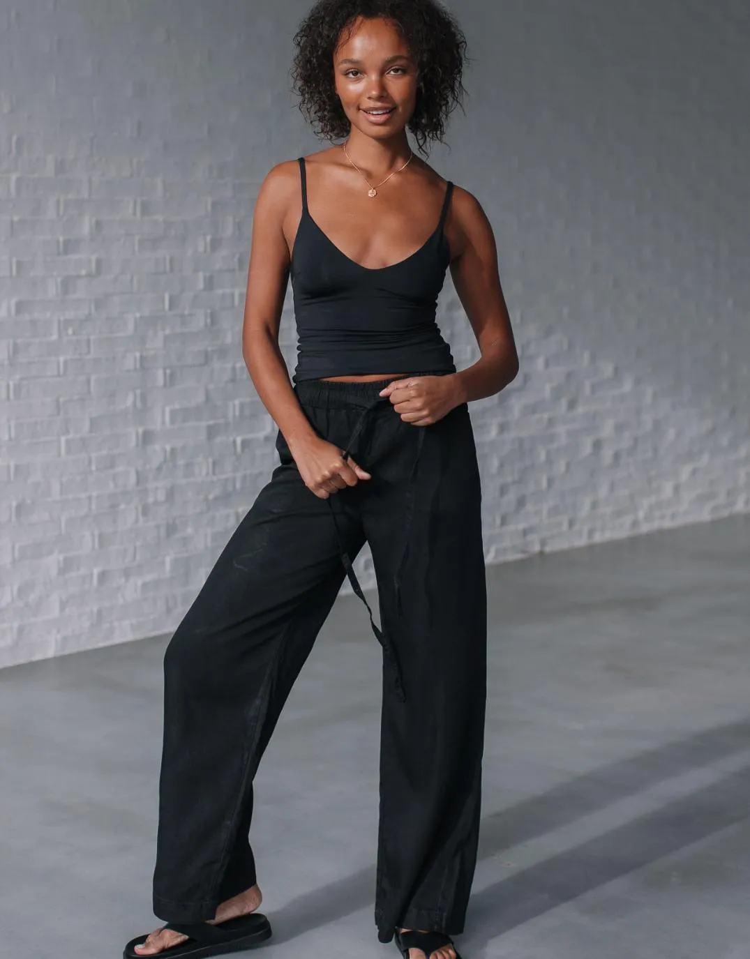 Rae Drawstring Jean - Black sold by White & Co product image thumbnail 3