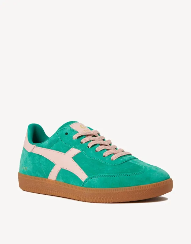 Crossroads Suede Sneakers - Pine/Pink sold by White & Co