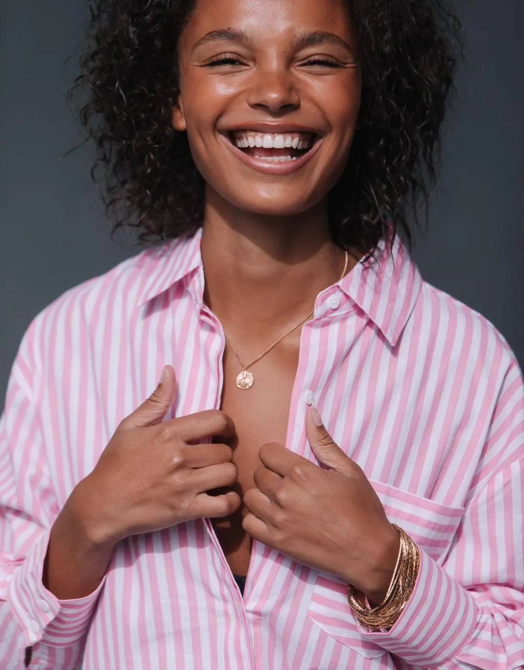 Emerson Stripe Shirt - Pink/White sold by White & Co product image thumbnail 5