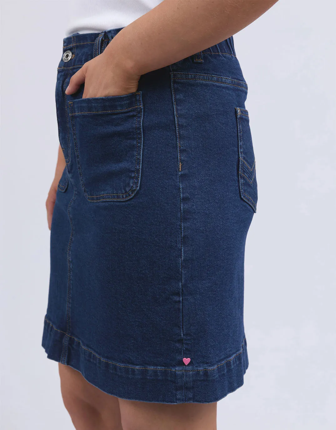 Lennox Denim Skirt - Dark Blue Wash sold by White & Co product image thumbnail 5