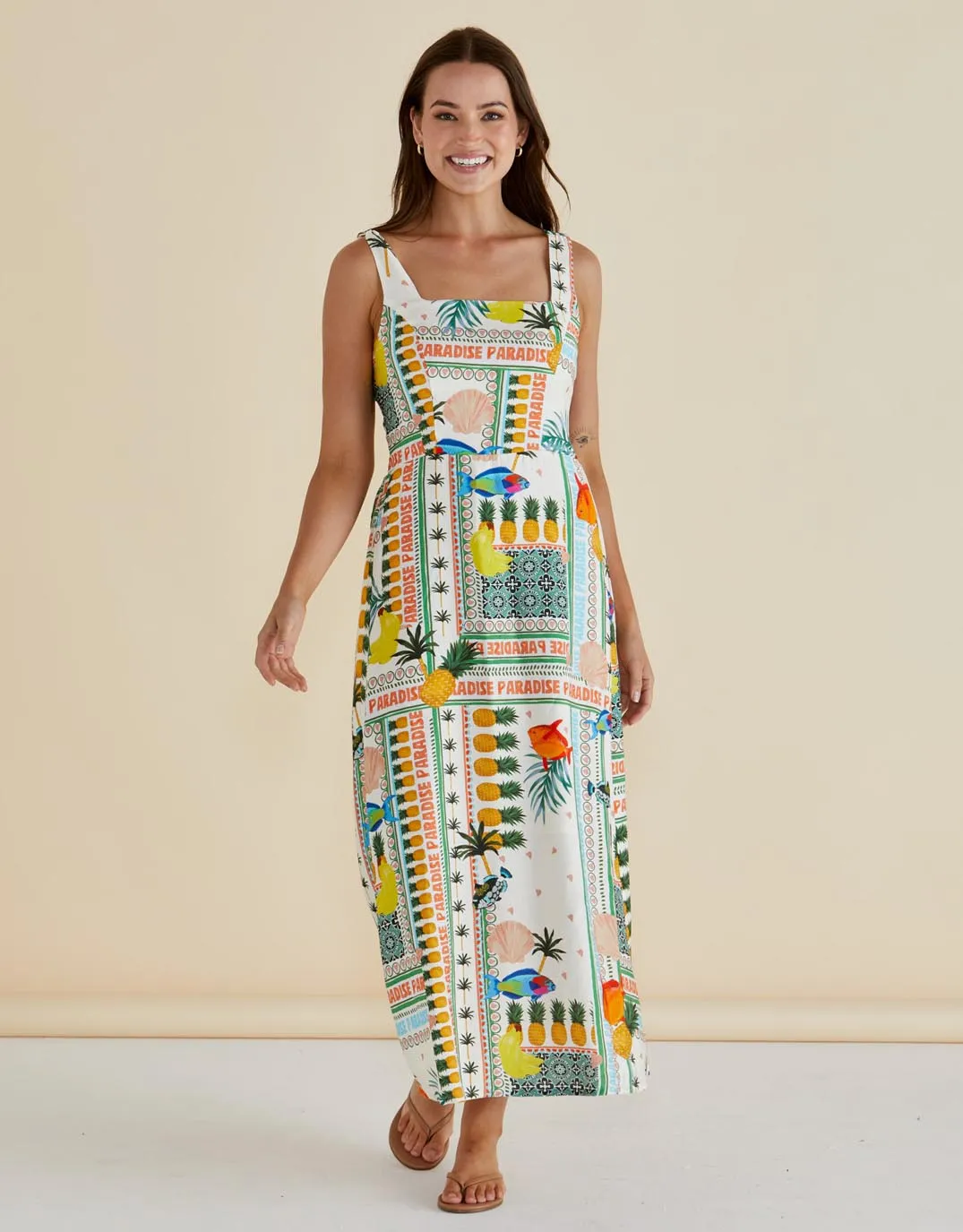 Tegan Midi Dress - Paradise Print sold by White & Co