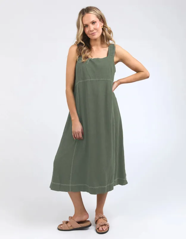Sage Midi Dress - Khaki sold by White & Co
