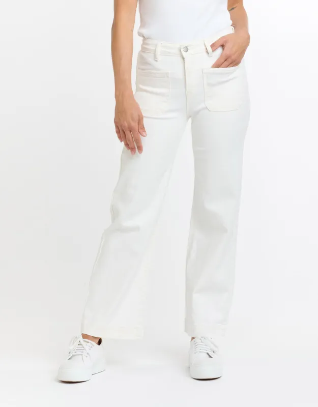 Bobbi 7/8 Denim Jeans - White sold by White & Co