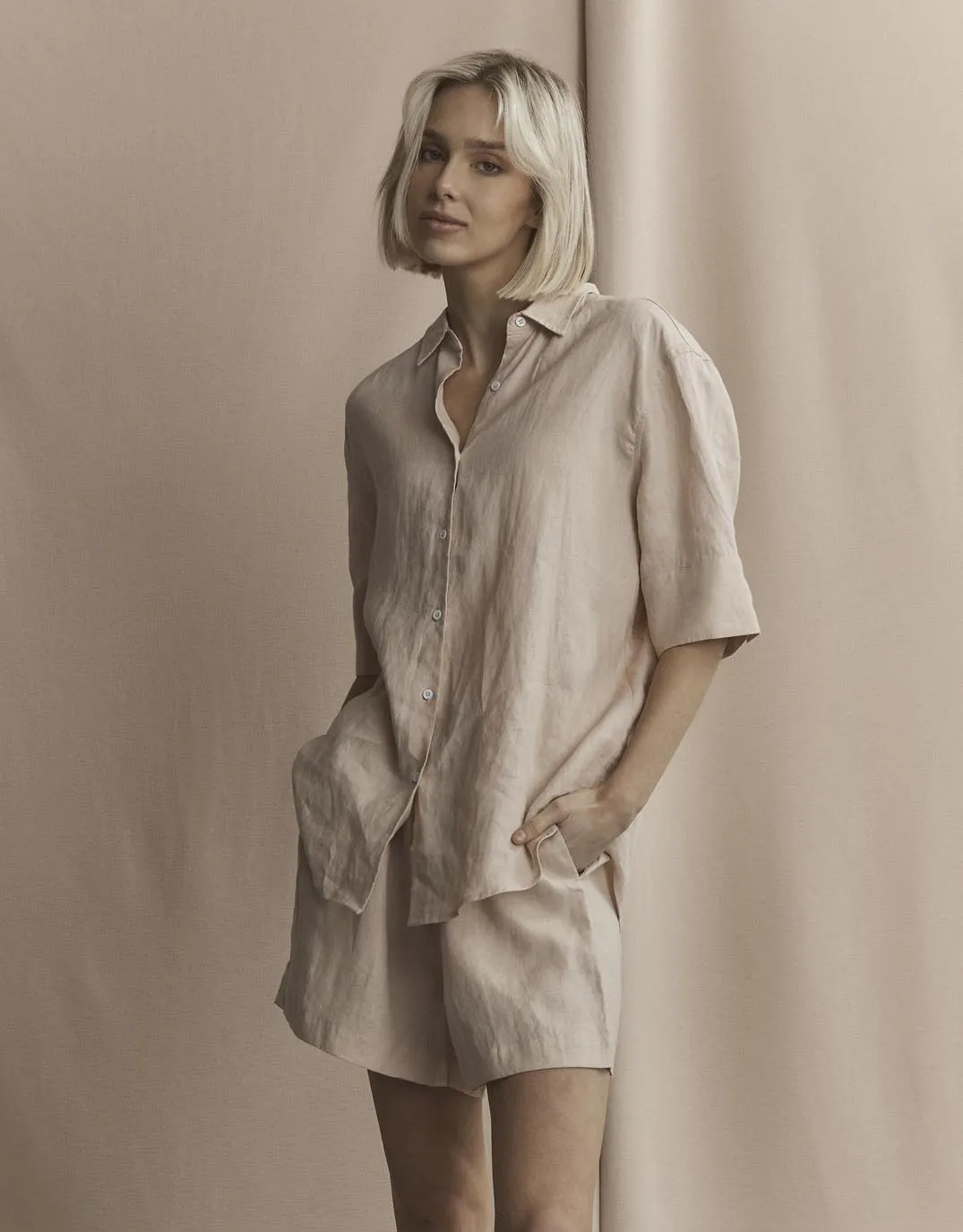 Nora Shirt - Sand sold by White & Co product image thumbnail 5