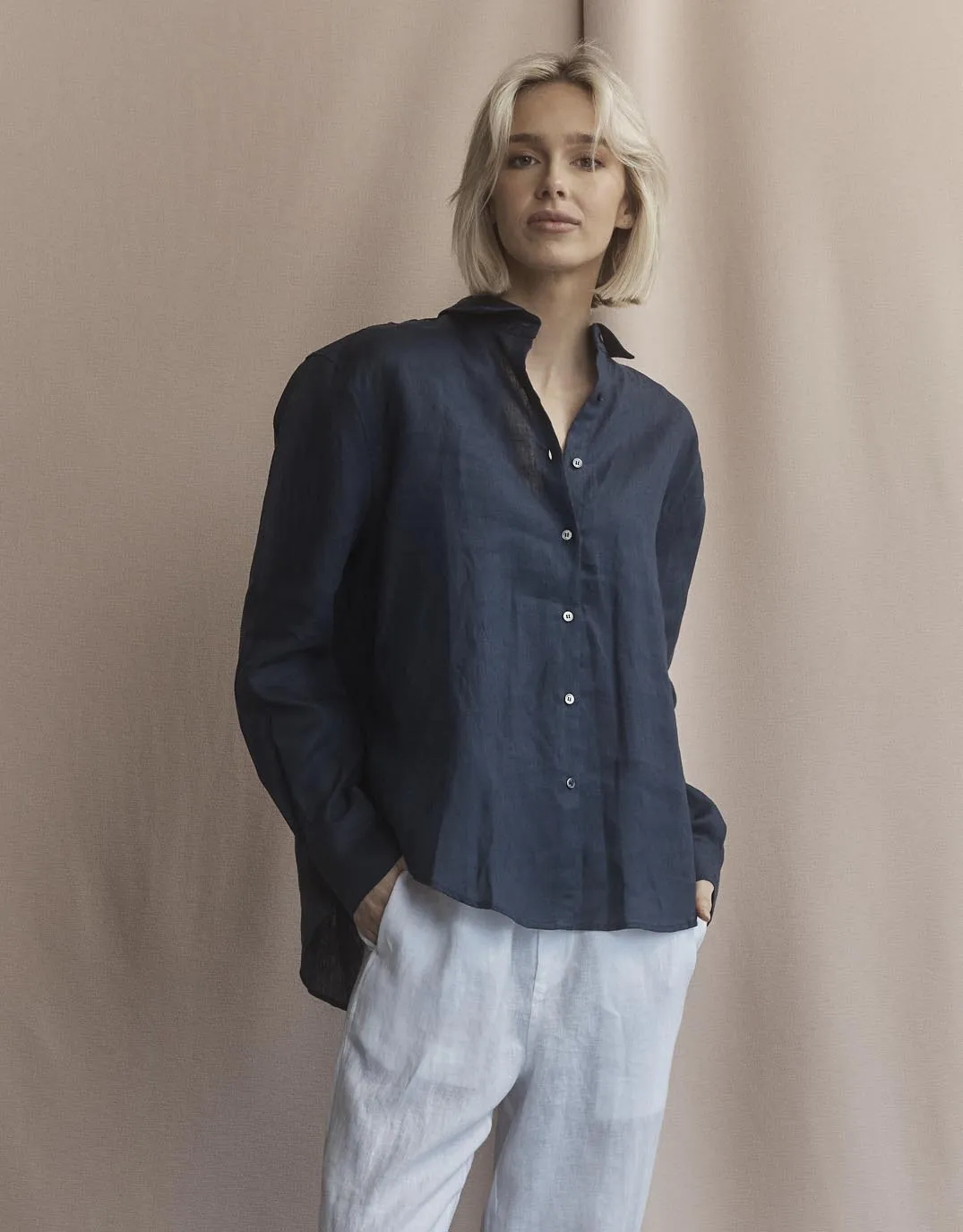 Katie Shirt - Navy sold by White & Co product image thumbnail 5