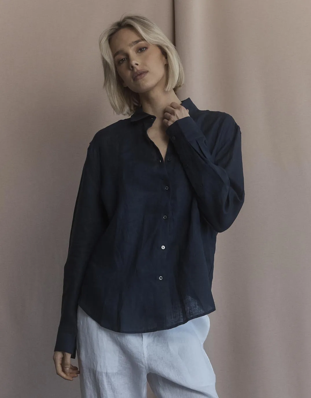 Katie Shirt - Navy sold by White & Co