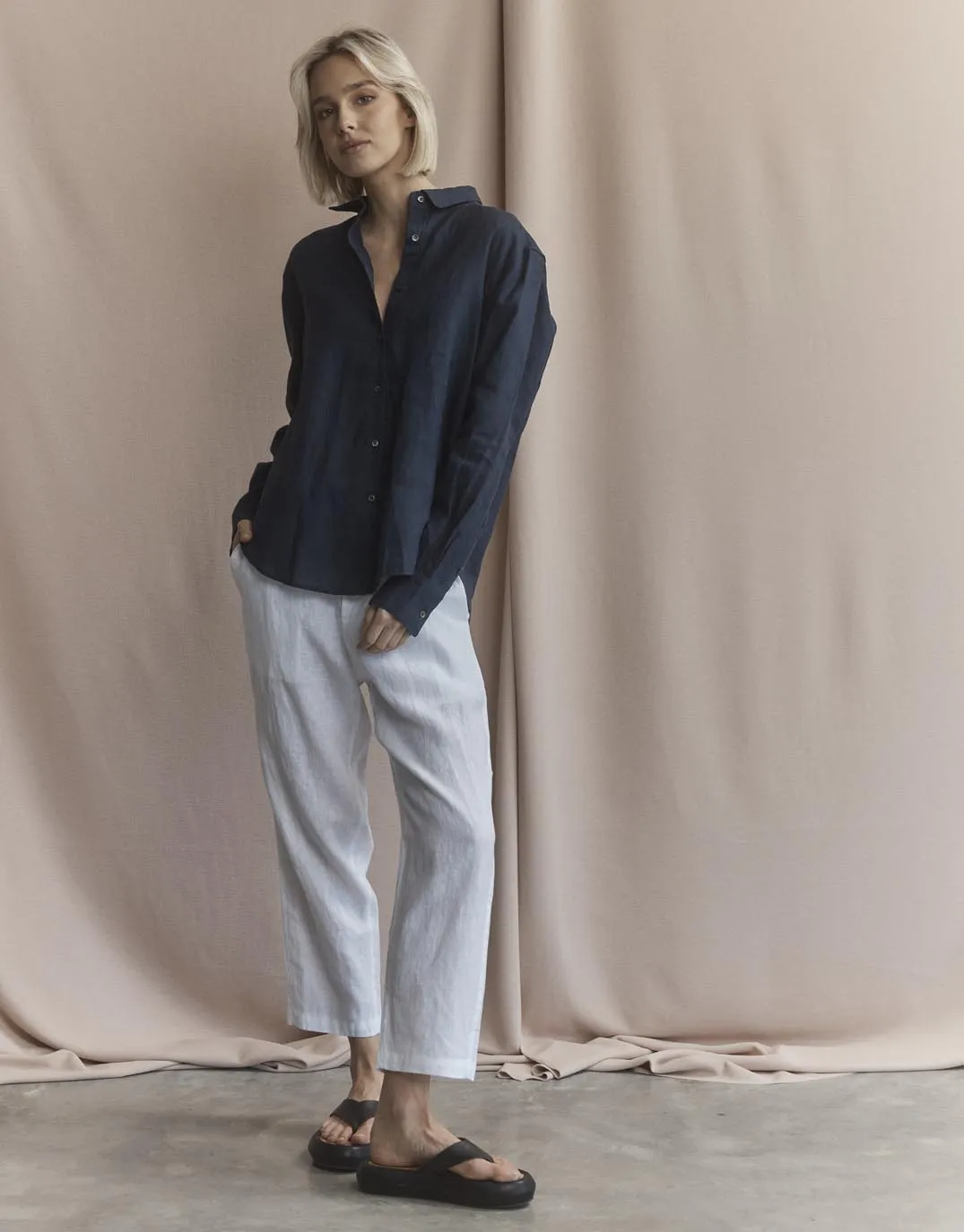 Katie Shirt - Navy sold by White & Co product image thumbnail 3