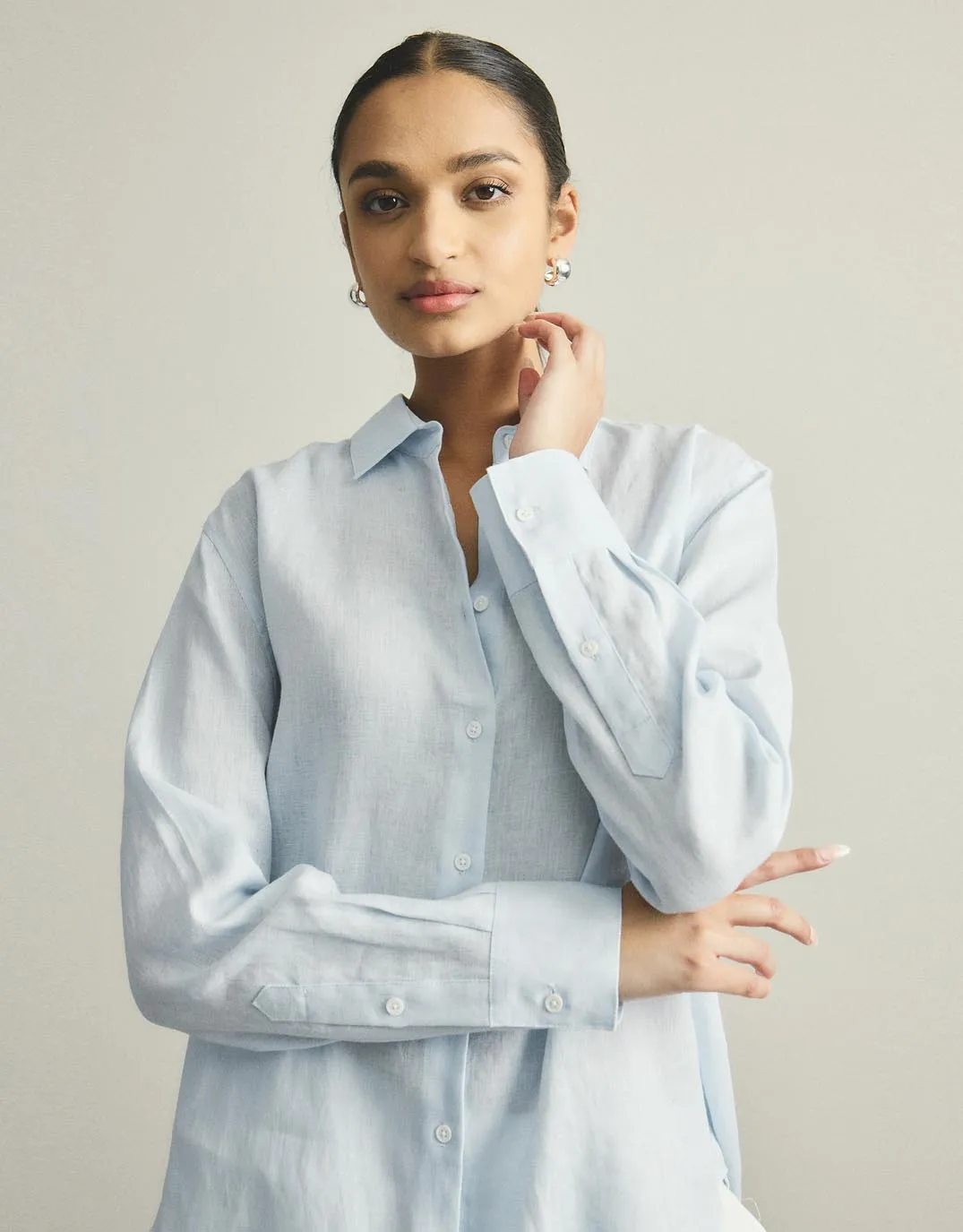 Katie Shirt - Powder Blue sold by White & Co product image thumbnail 5