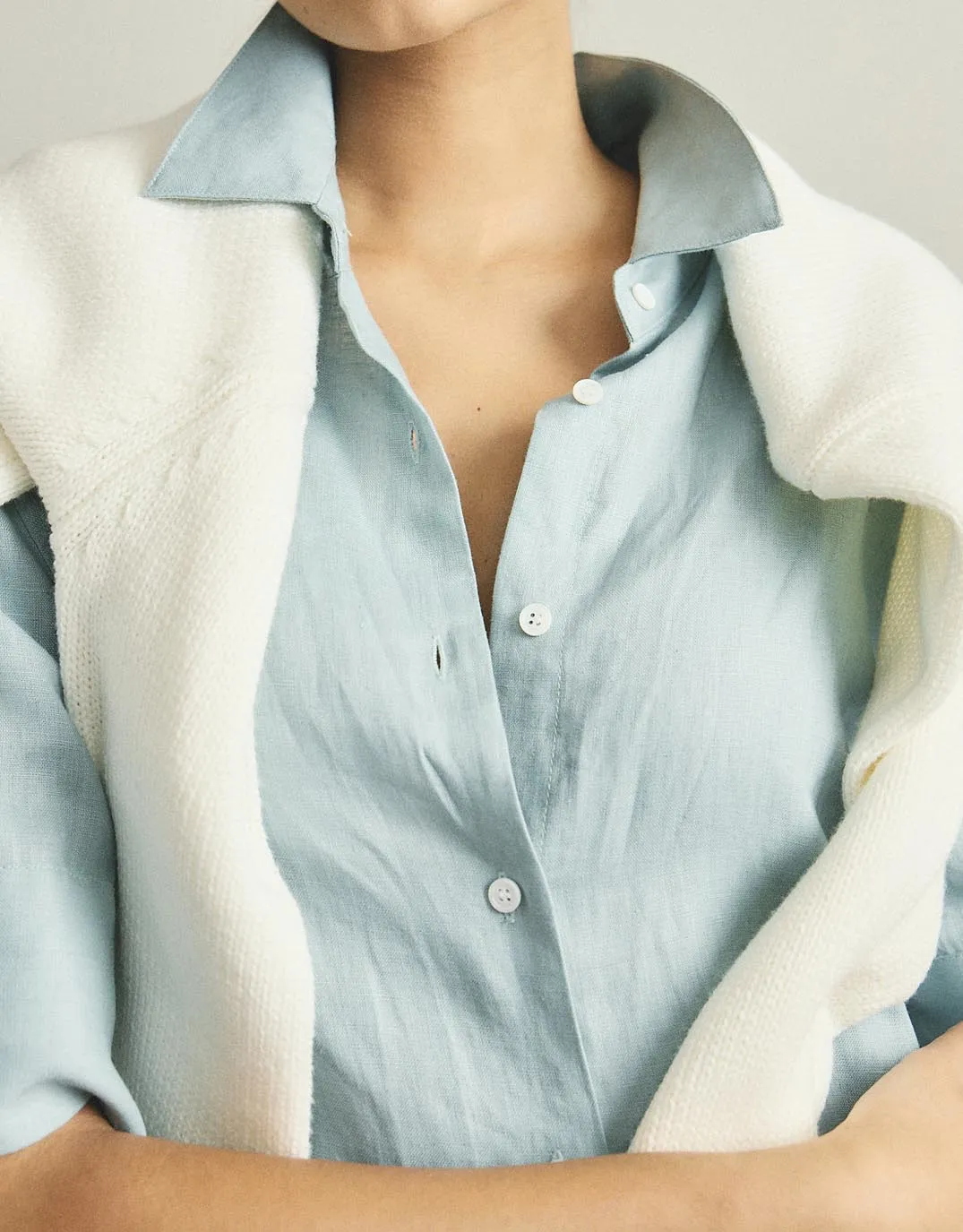 Hettie Linen Shirt Dress - Sage sold by White & Co product image thumbnail 4