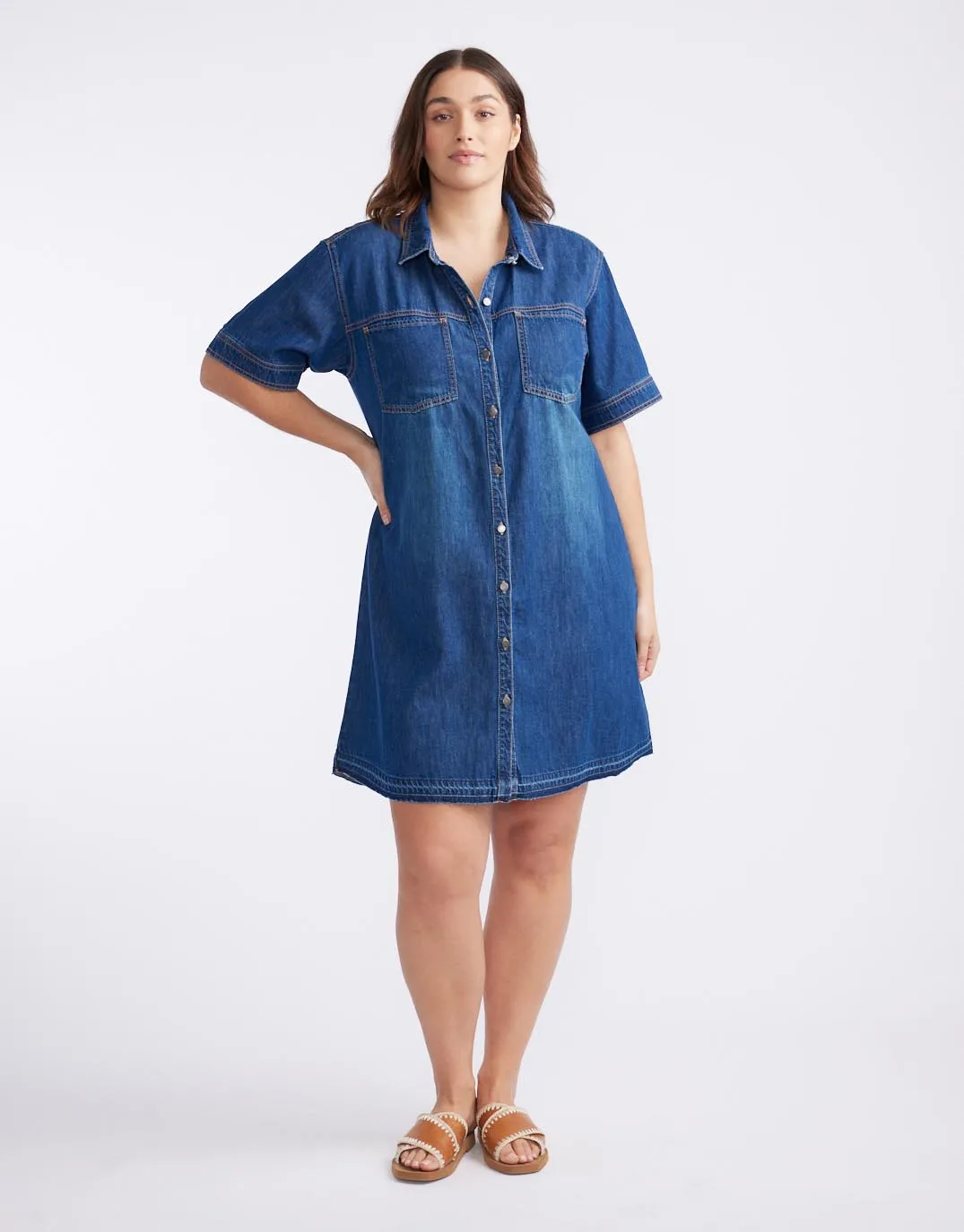 Claudia Denim Dress - Dark Wash sold by White & Co product image thumbnail 4