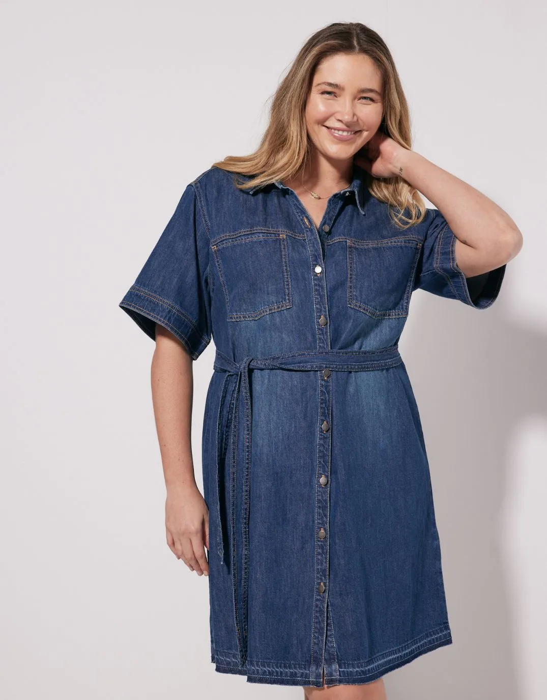 Claudia Denim Dress - Dark Wash sold by White & Co product image thumbnail 5