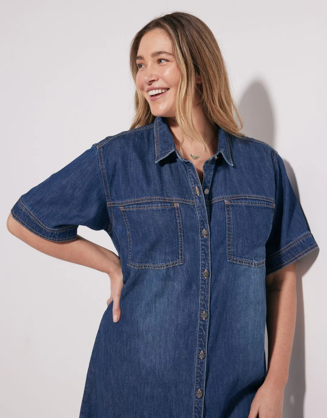 Claudia Denim Dress - Dark Wash sold by White & Co product image thumbnail 2