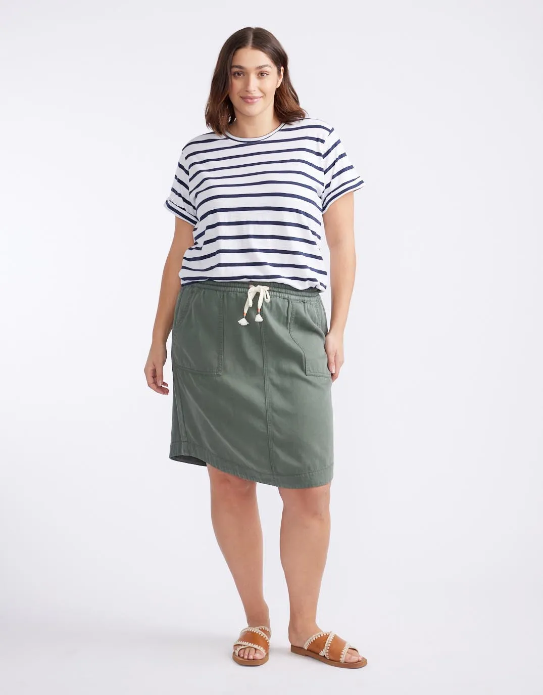 Coco Denim Skirt - Khaki sold by White & Co product image thumbnail 3