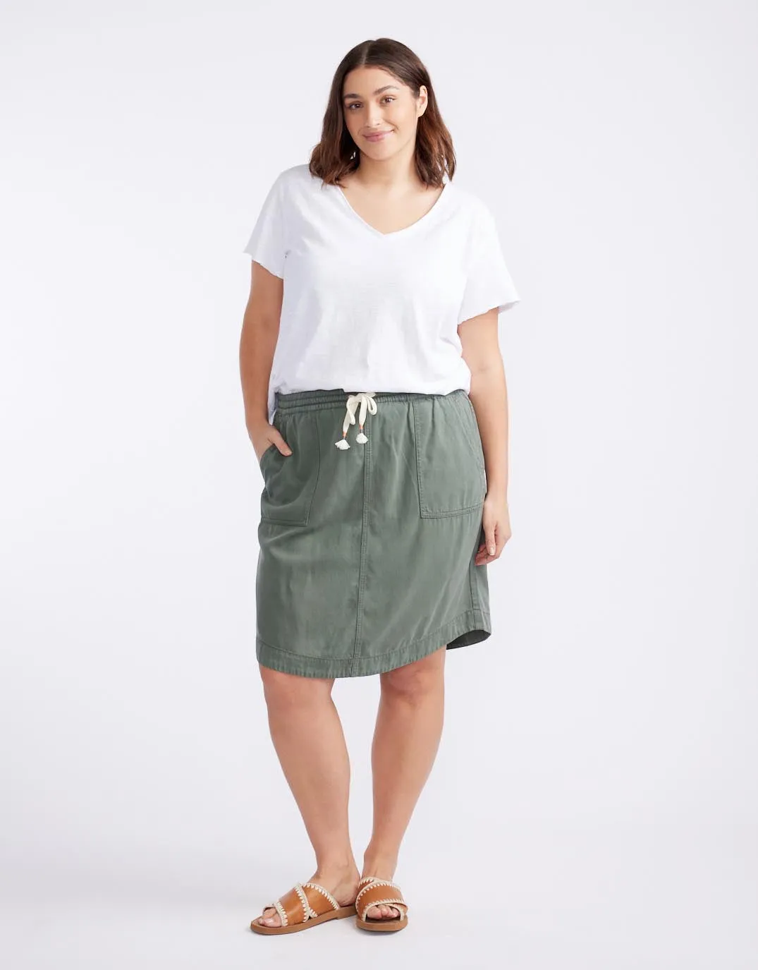 Coco Denim Skirt - Khaki sold by White & Co product image thumbnail 5