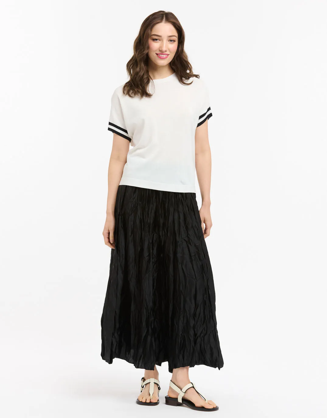 Knit Top Stripe Cuff - White sold by White & Co product image thumbnail 4