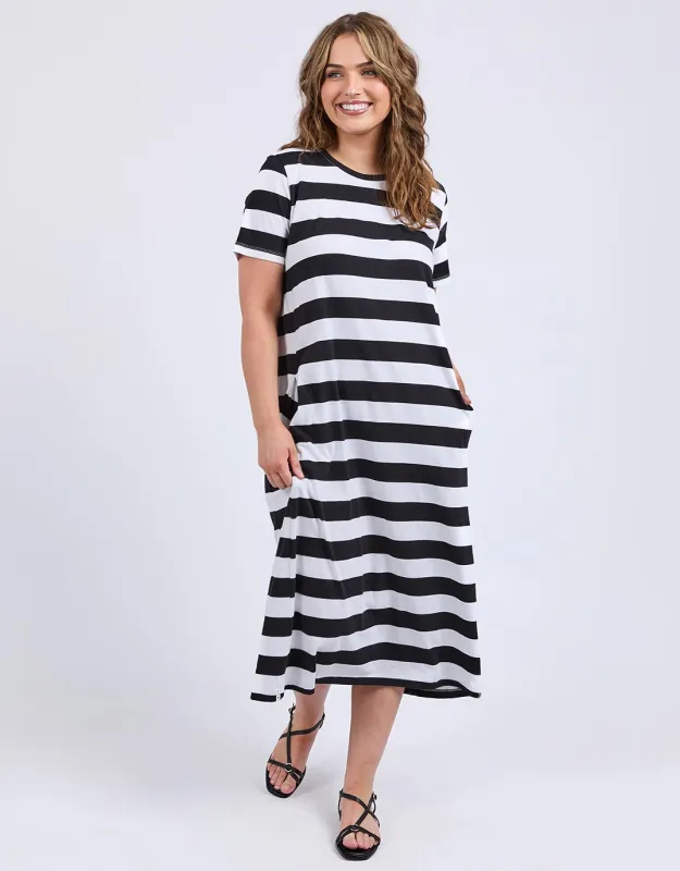 Adira Dress - Black Stripe sold by White & Co