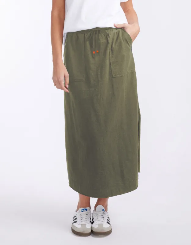 Signature Midi Skirt - Khaki sold by White & Co