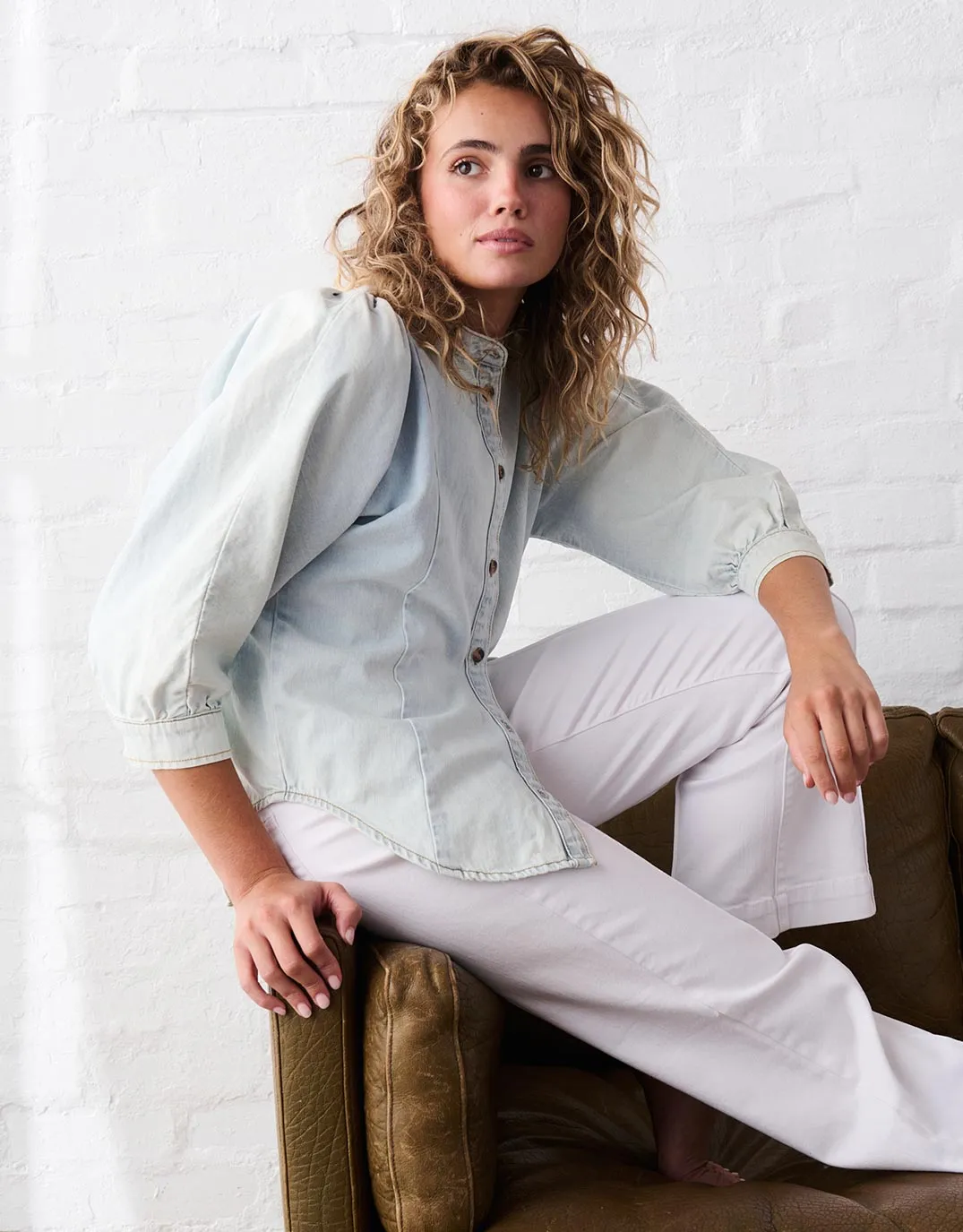 Gabriella Shirt - Sky Blue sold by White & Co product image thumbnail 3