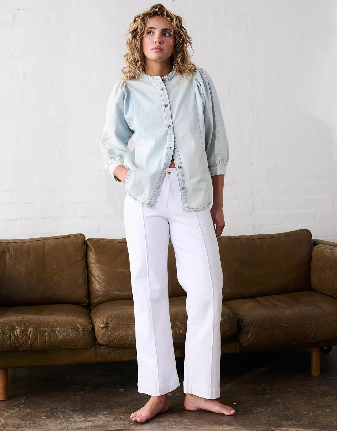 Gabriella Shirt - Sky Blue sold by White & Co product image thumbnail 2