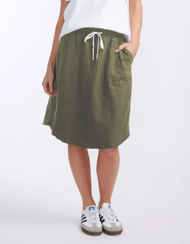 Signature Skirt - Khaki sold by White & Co