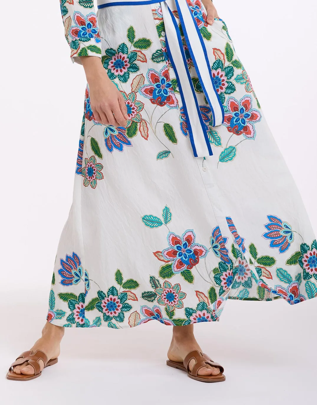 Mykonos Dress - White/Blue Print sold by White & Co product image thumbnail 4