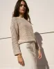 Dawn Crochet Knit Jumper - String sold by White & Co