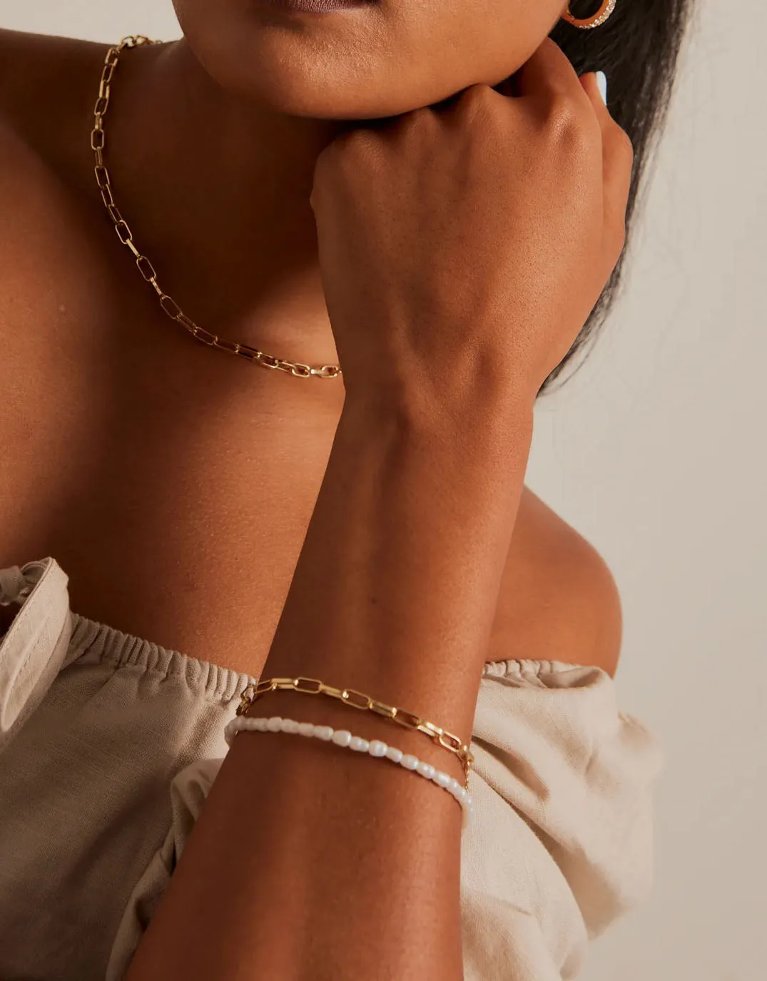 Paper Clip Gold Bracelet sold by White & Co product image thumbnail 2