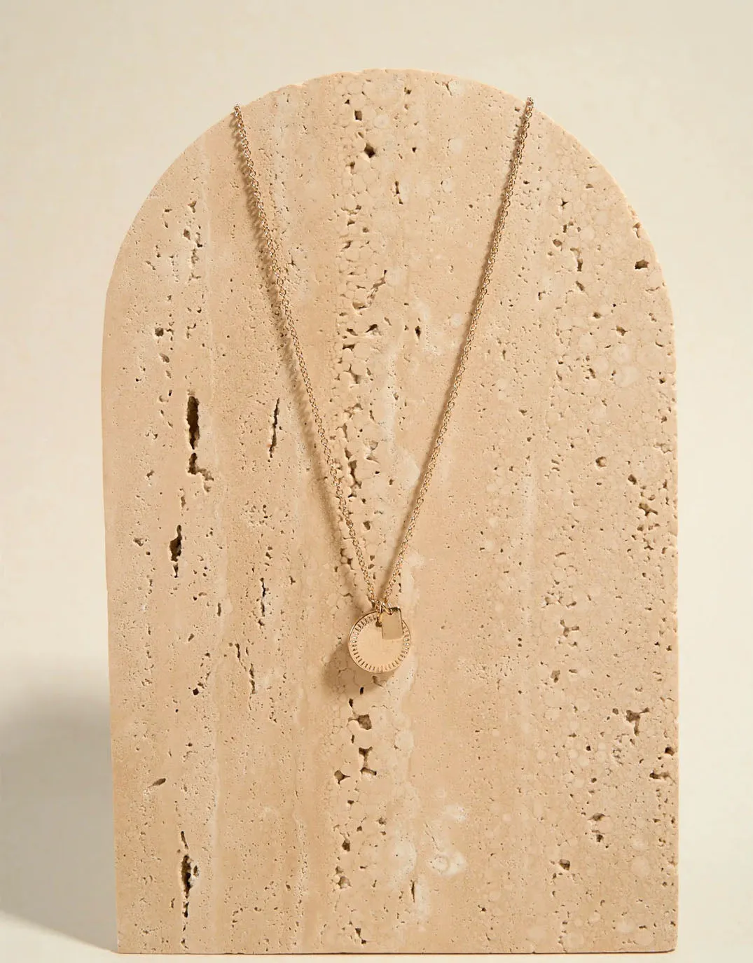 Double EOL Pendant Gold Necklace sold by White & Co