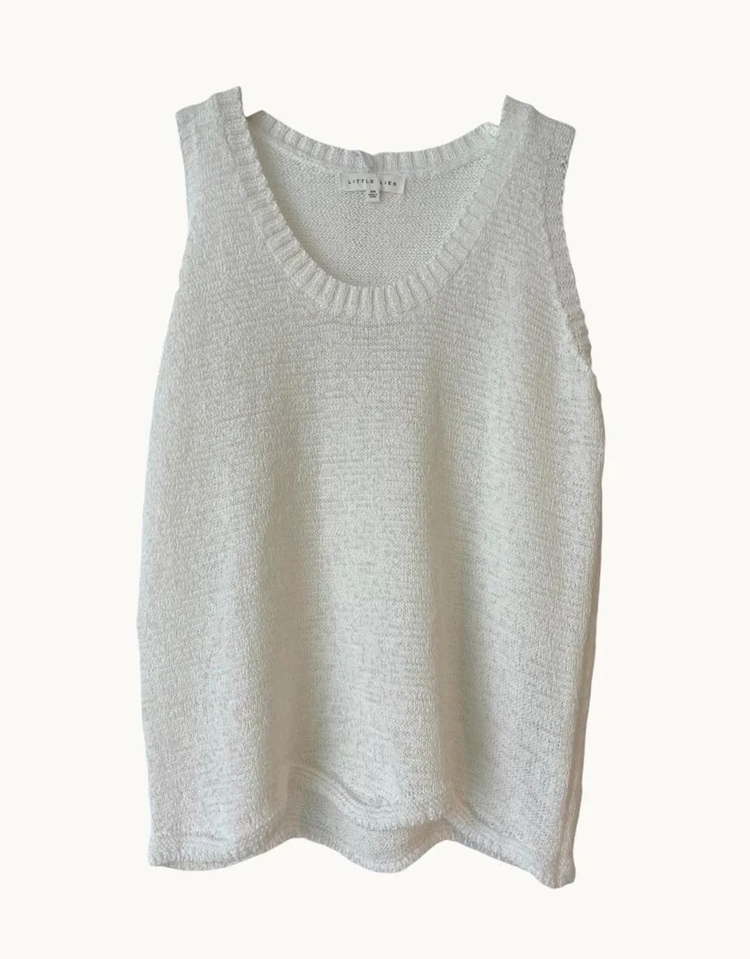 Scallop Hem Tank - White sold by White & Co product image thumbnail 2