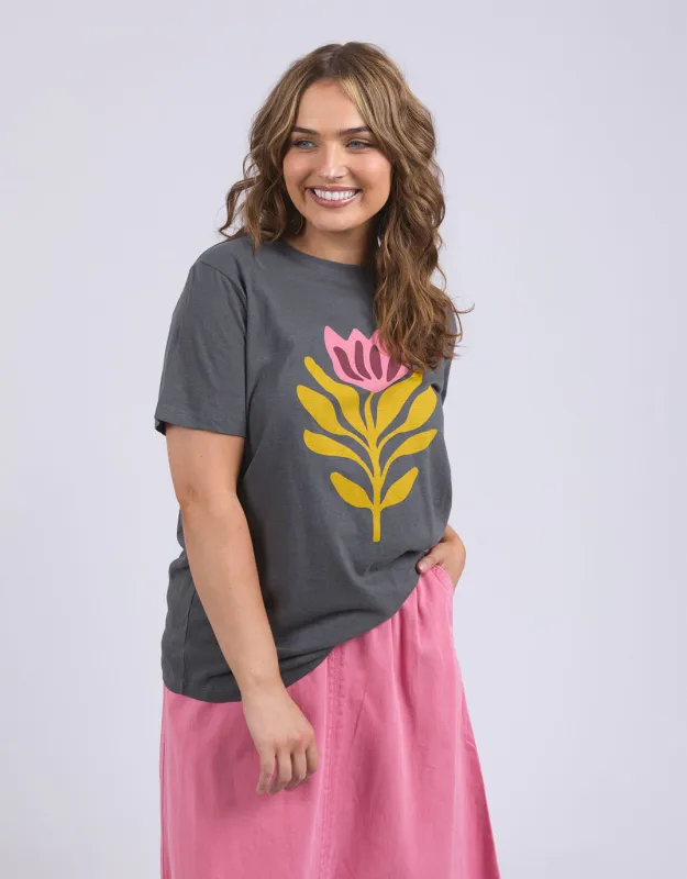 Fiore Tee - Charcoal sold by White & Co