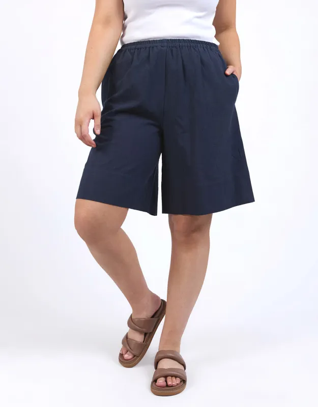 Ginny Linen Shorts - Navy sold by White & Co