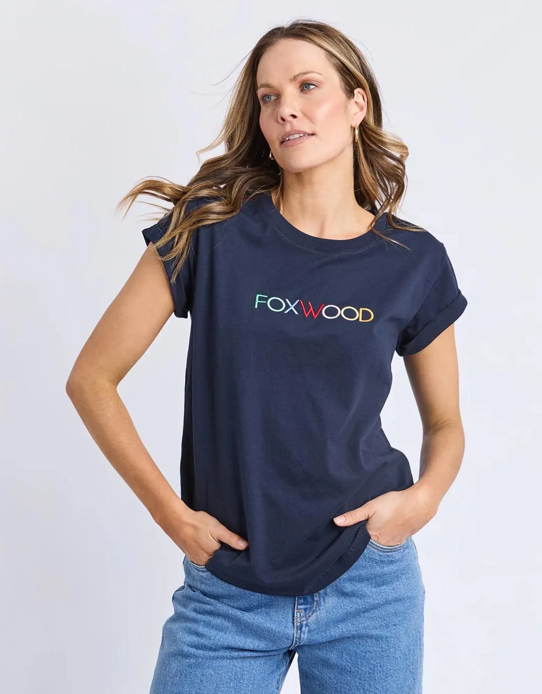 Confetti Tee - Navy sold by White & Co