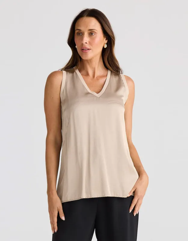 Celine Top - Stone Taupe sold by White & Co