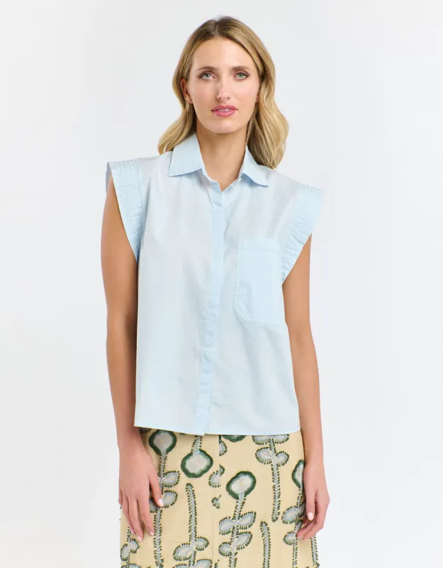 Gigi Shirt - Powder Blue sold by White & Co