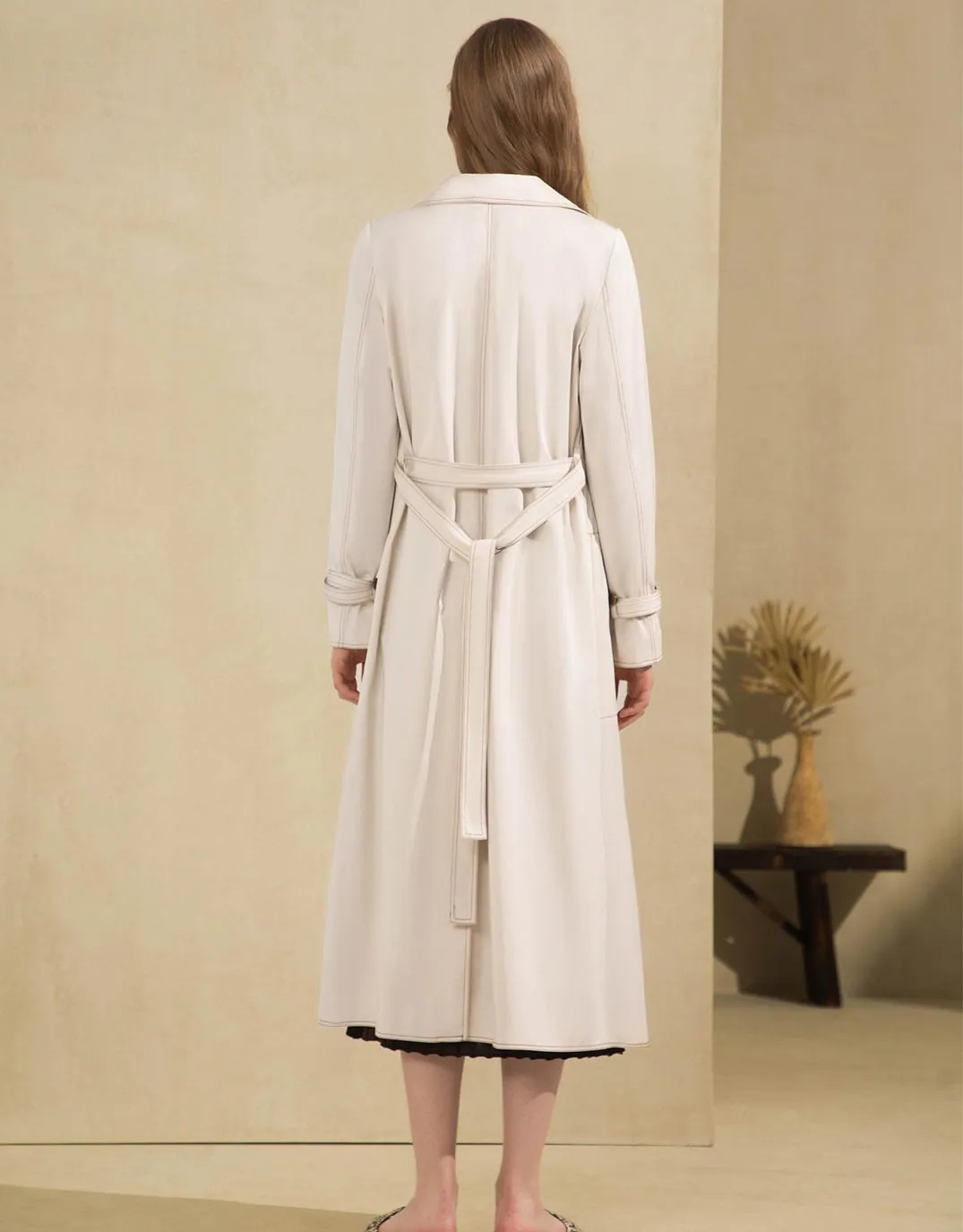 Marchesa Long Trench Coat - Beige sold by White & Co product image thumbnail 5