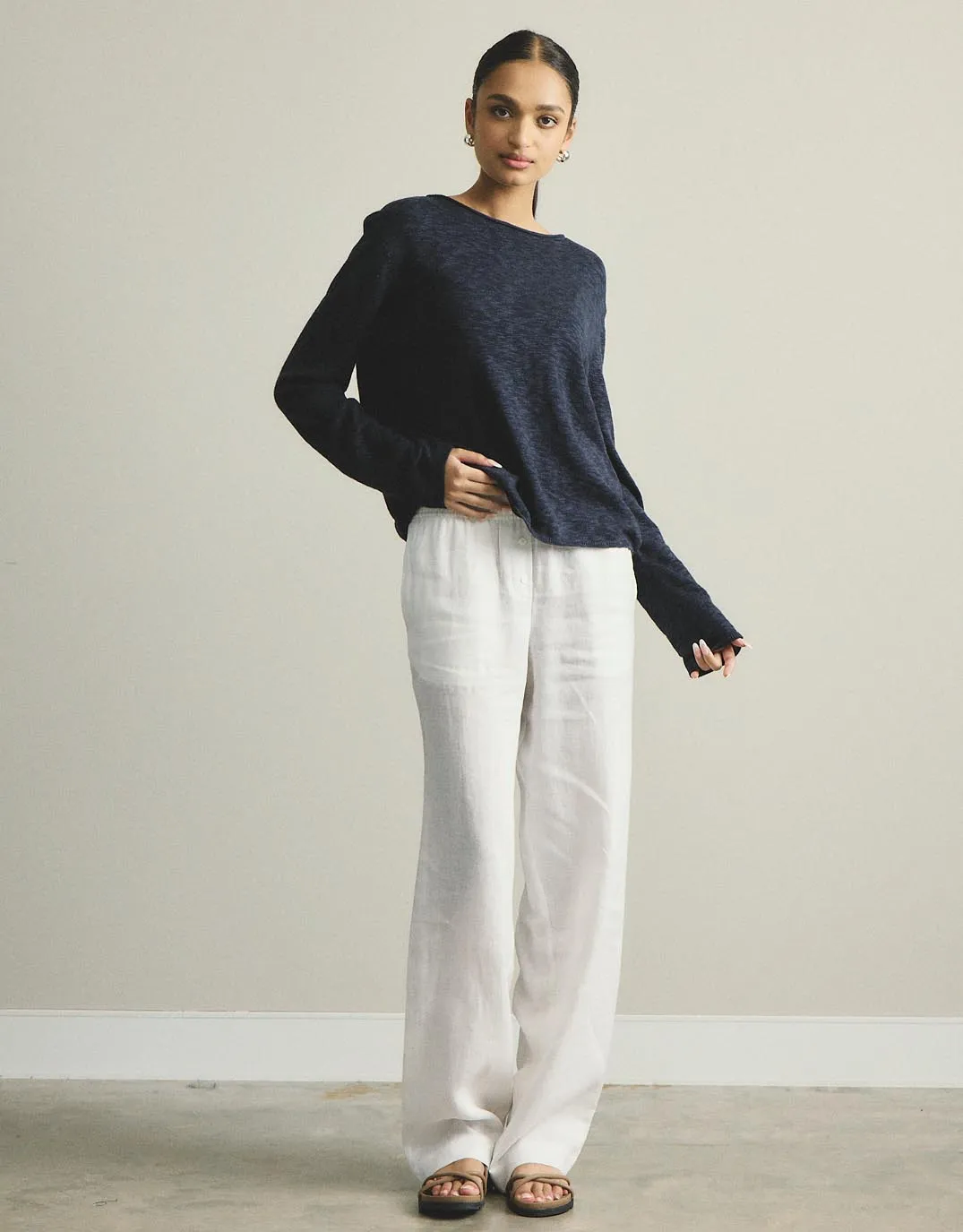 Happer Sweater - Navy sold by White & Co product image thumbnail 3