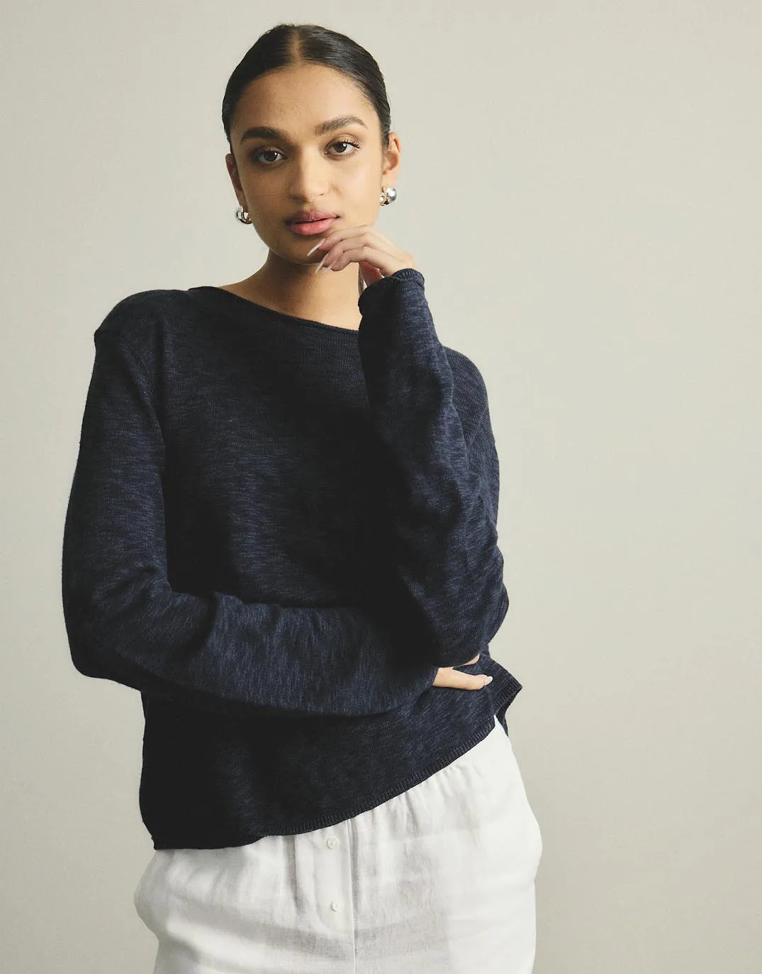 Happer Sweater - Navy sold by White & Co product image thumbnail 4
