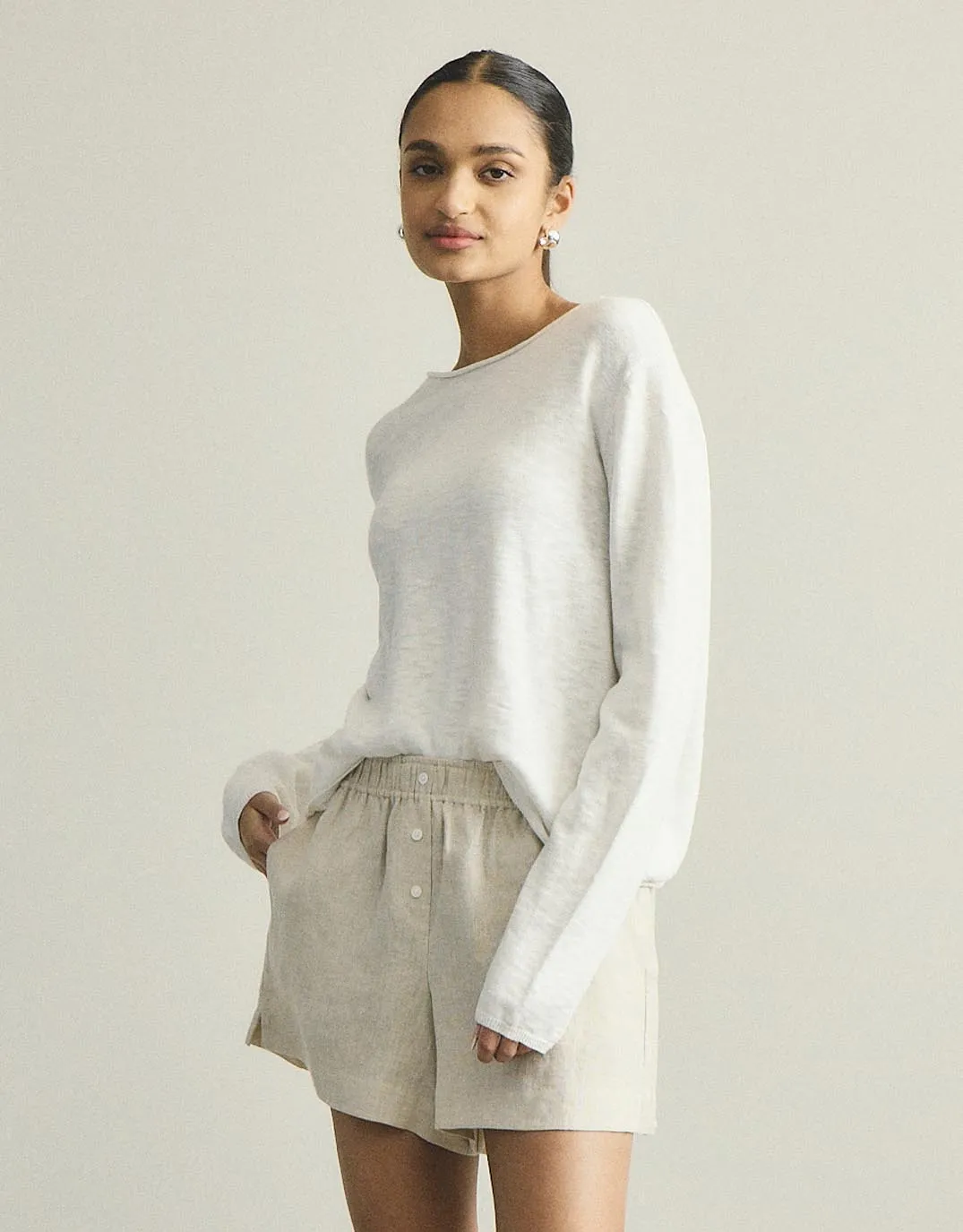 Happer Sweater - White sold by White & Co product image thumbnail 4
