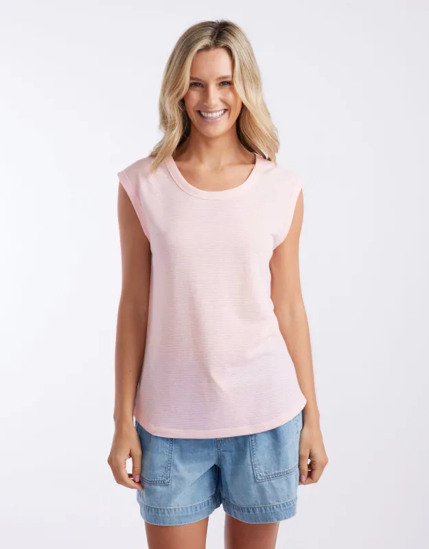 Gelati Stripe Cali Tank - Ice Pink Stripe sold by White & Co