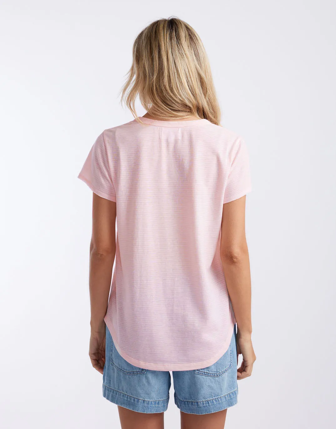 Gelati Stripe Round Neck Tee - Ice Pink Stripe sold by White & Co product image thumbnail 5