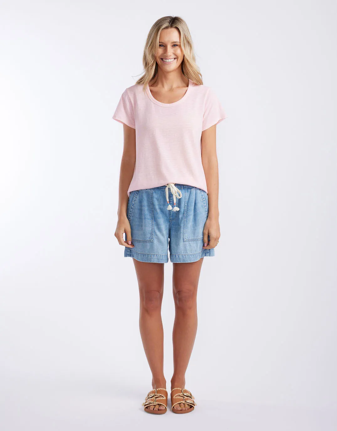 Gelati Stripe Round Neck Tee - Ice Pink Stripe sold by White & Co product image thumbnail 4