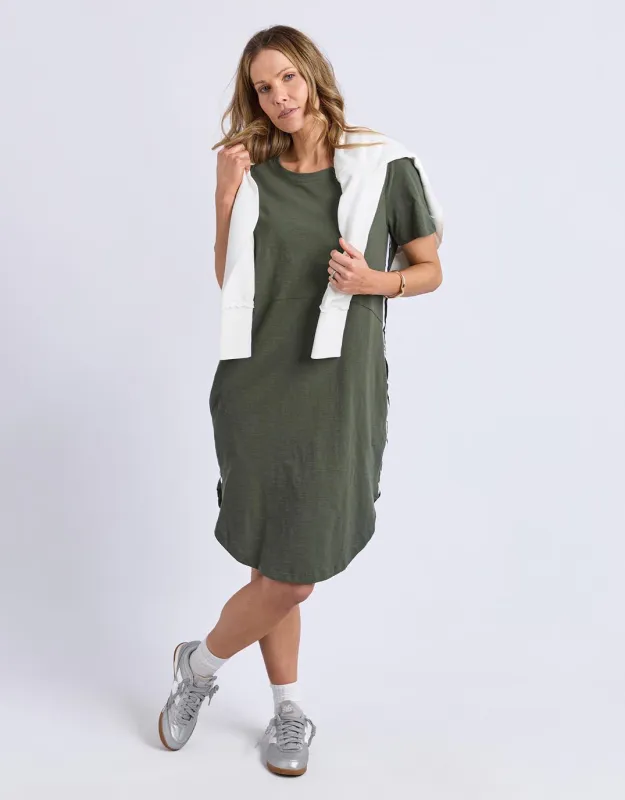 Bay Tape Dress - Khaki sold by White & Co