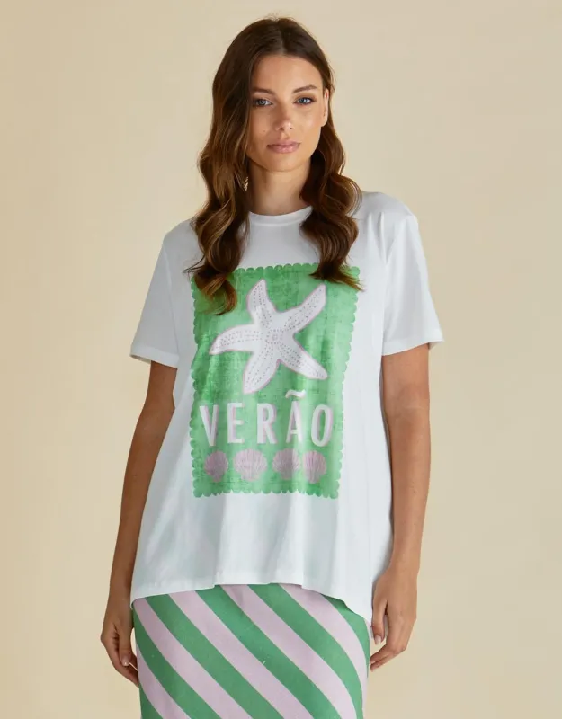 Ellia Crew Tee - Verao Print sold by White & Co