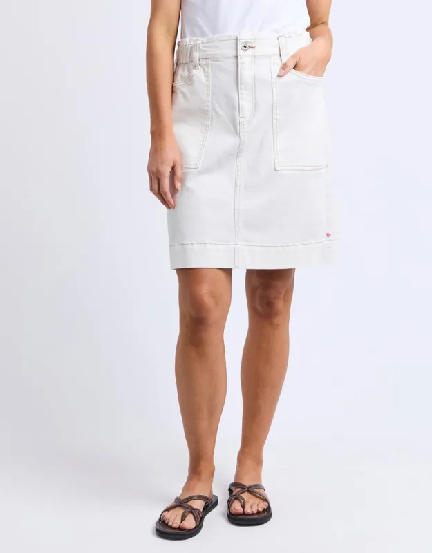 Atlas Denim Skirt - Vintage White sold by White & Co