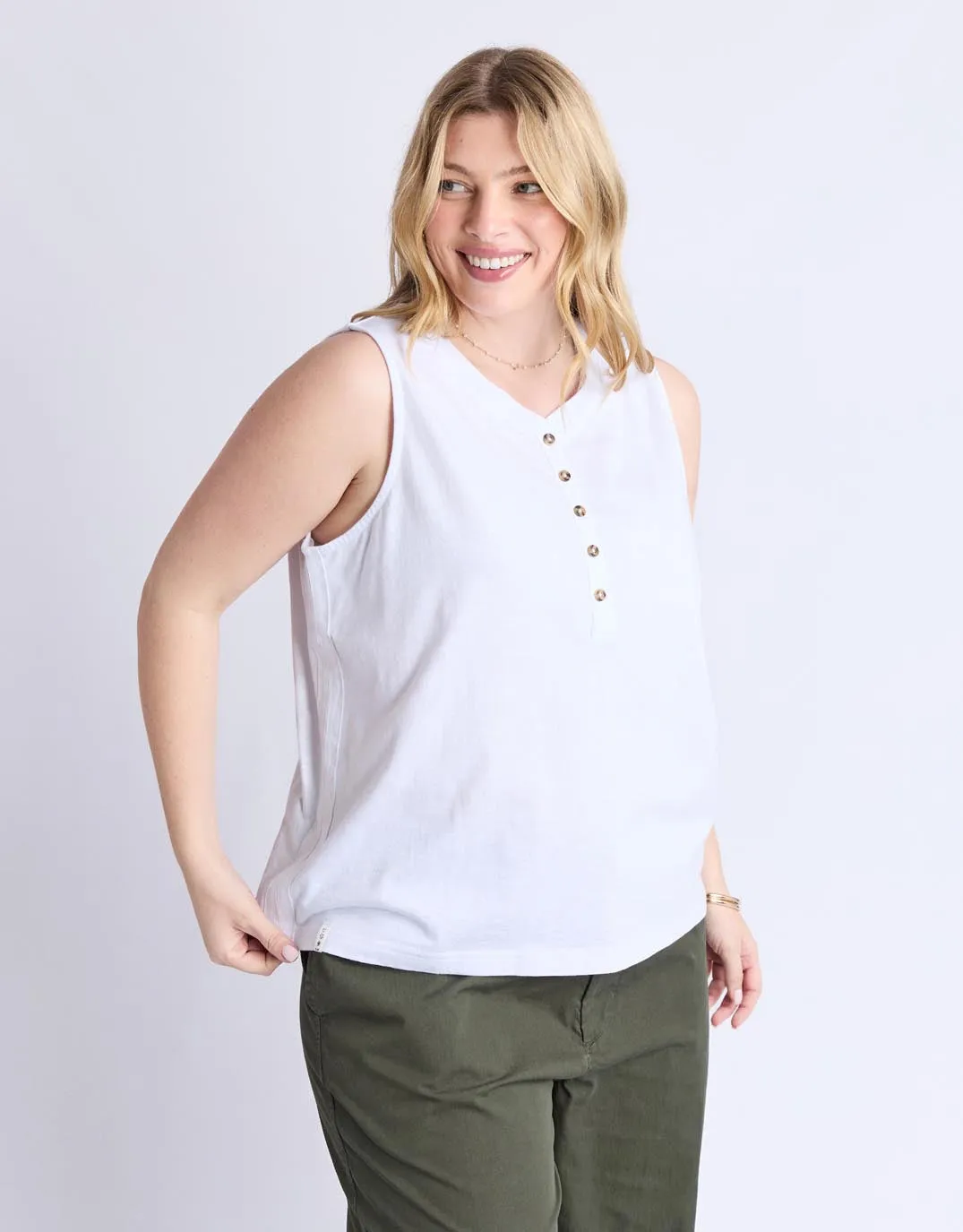 Elysian Tank - White sold by White & Co product image thumbnail 4