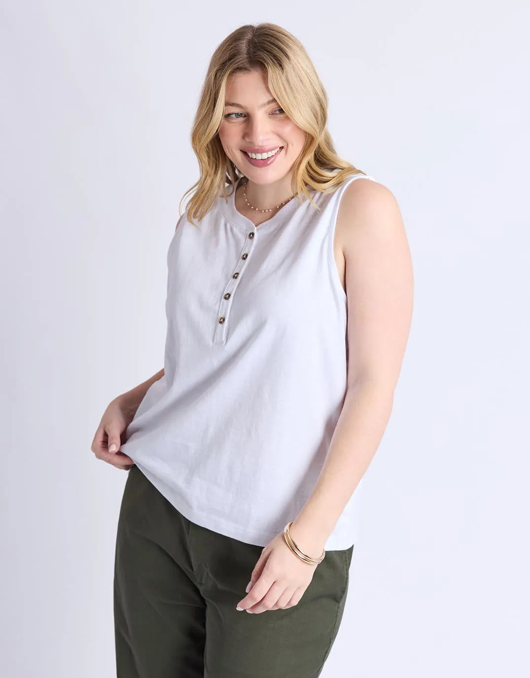 Elysian Tank - White sold by White & Co