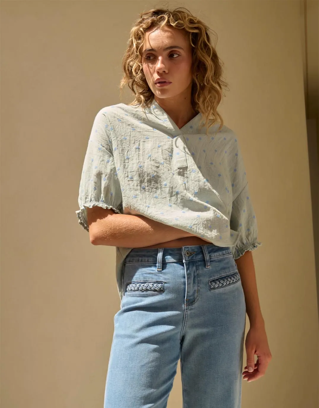 Freya Plait Pocket Jean - 70s Blue sold by White & Co product image thumbnail 5