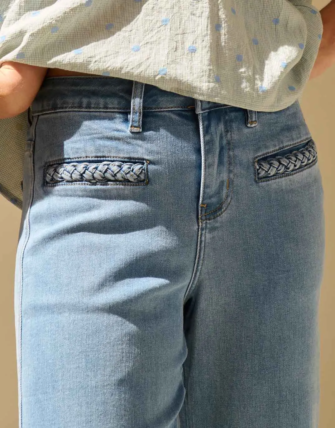 Freya Plait Pocket Jean - 70s Blue sold by White & Co product image thumbnail 4