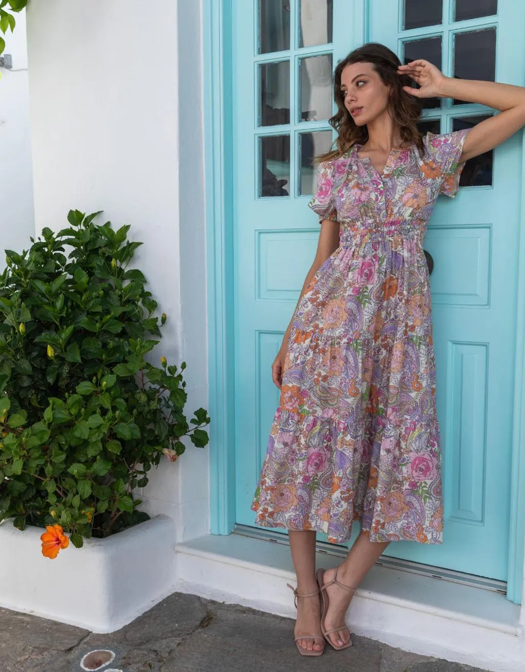 Scarlett Midi Dress - Tales of Flowers sold by White & Co