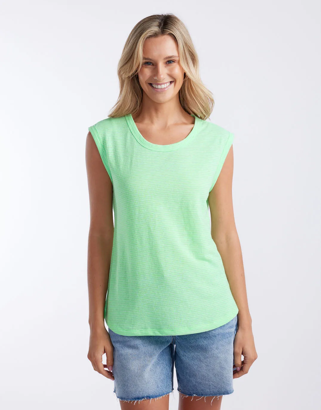 Sorbet Stripe Cali Tank - Neon Green sold by White & Co product image thumbnail 2